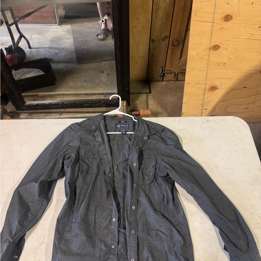 American Rag Gray Lightweight Shirt Jacket